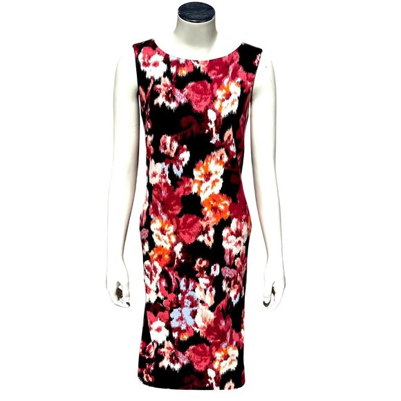 Chico’s Dresses & Skirts - Chicos Artwear Abstract Floral Print Ponte Shift Sheath Dress Bold Elegant Fit 0